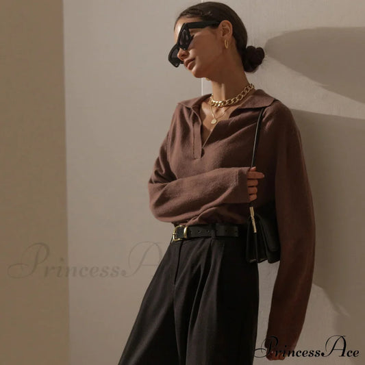 Fabulous Solid Color V Neck Classic Long Sleeve Sweater