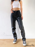 Faux Leather Wide Leg Pants