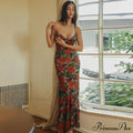 Floral Draped Slip Maxi Dress