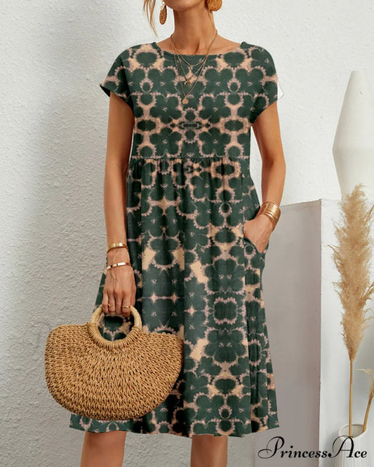 Floral Round Neck Dress