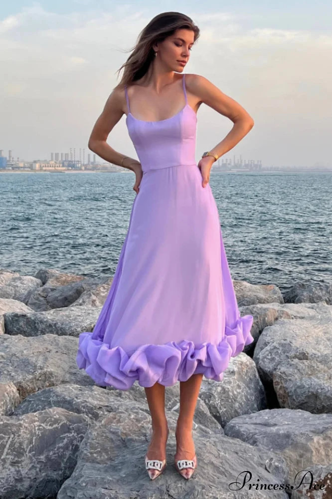 Flounce Bustier Midi Dress