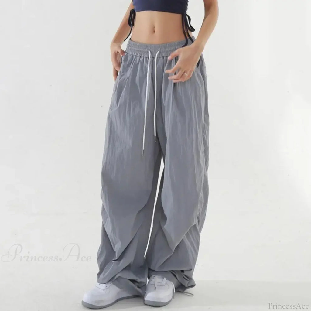 Fluorescent Drawstring Wide Leg Cargo Pant