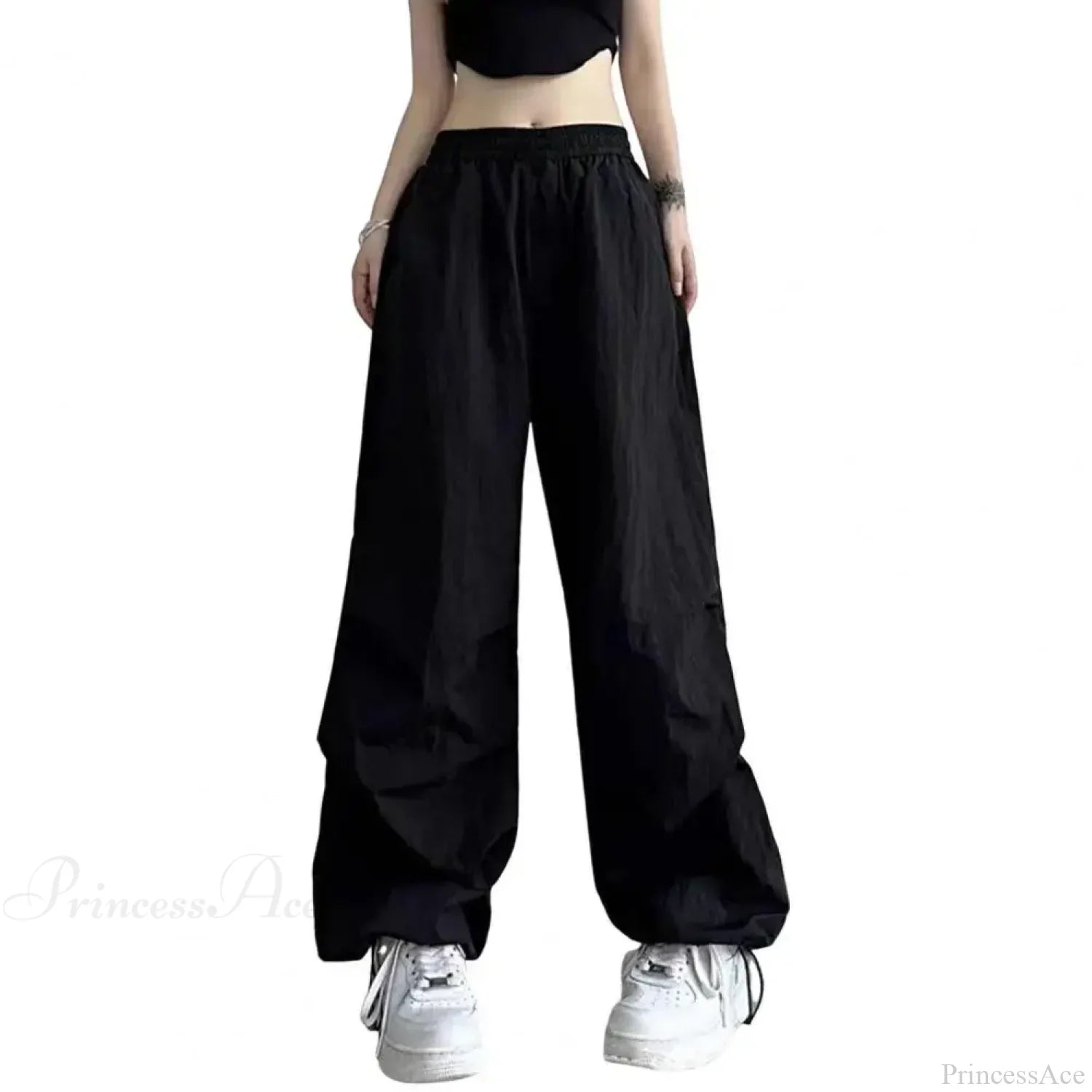 Fluorescent Drawstring Wide Leg Cargo Pant