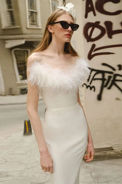 Frayed Edge V-Neck Strapless Fitted Maxi Party Dress