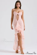 Gabriella Light Stylish Peach Ruffle Dress