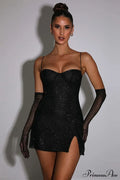 Georgia Shiny Stylish Dress With Gloves