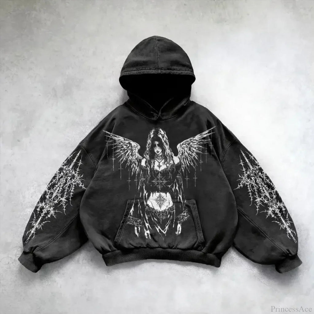 Goths Pattern Print Hoodie
