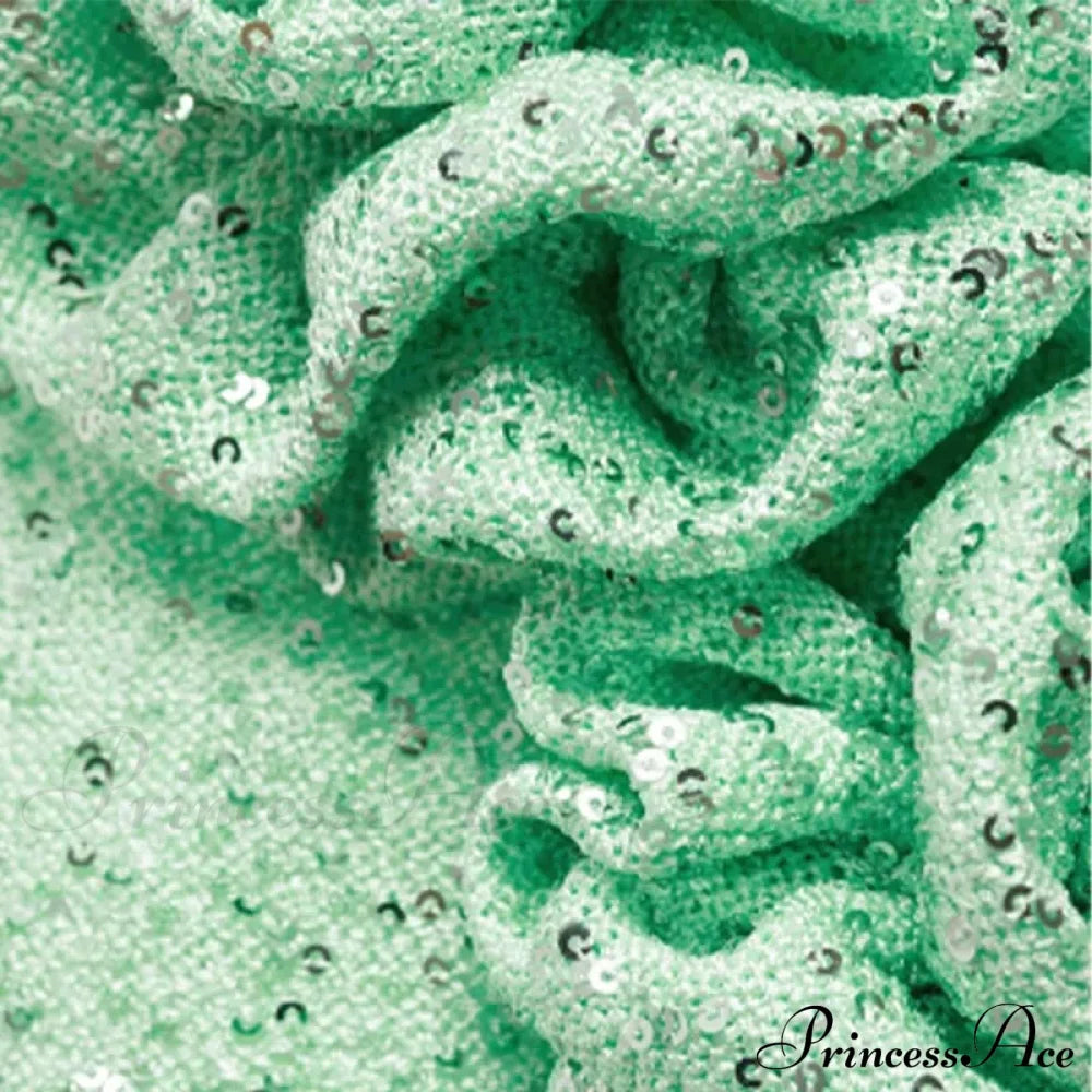 Green 3D Flower Charming Sequin Cami Maxi Dress