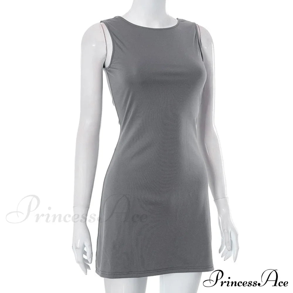 Grey Tank Stylish Mini Dress