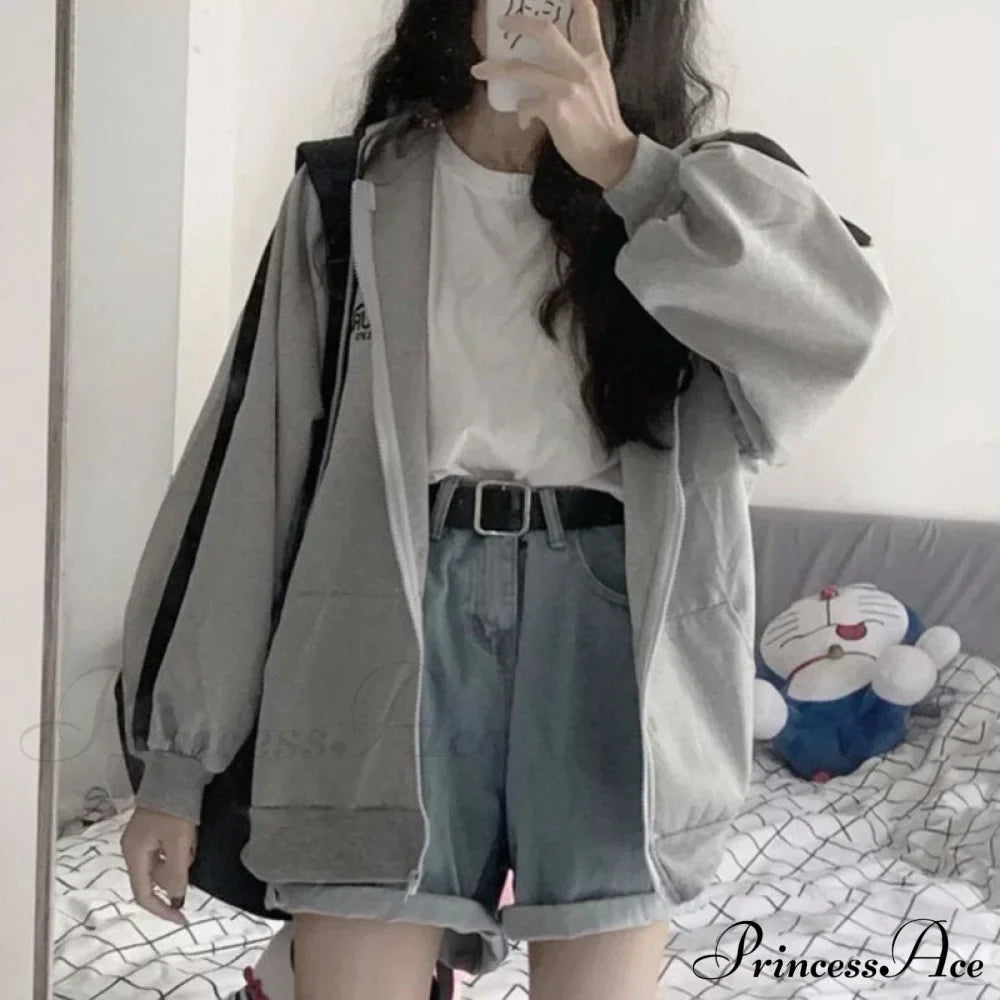 Harajuku Arm Long Hoodie Oversized - - Women's - Fit Loose - Boyfriend Style Street Casual Fleece Sweatshirt Material