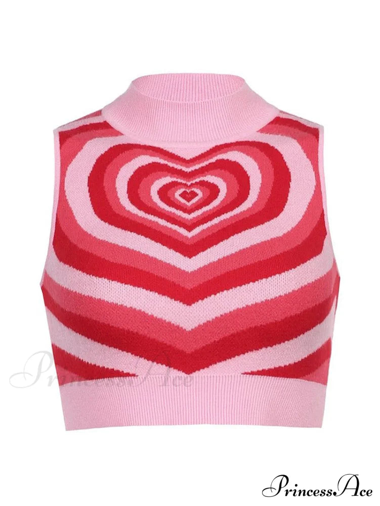 Heart Rhinestone Crop Tank