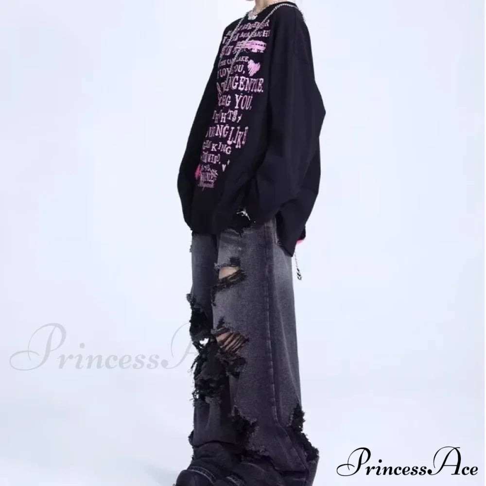 High-end Floor Length Trendy Brand Fashion Jean