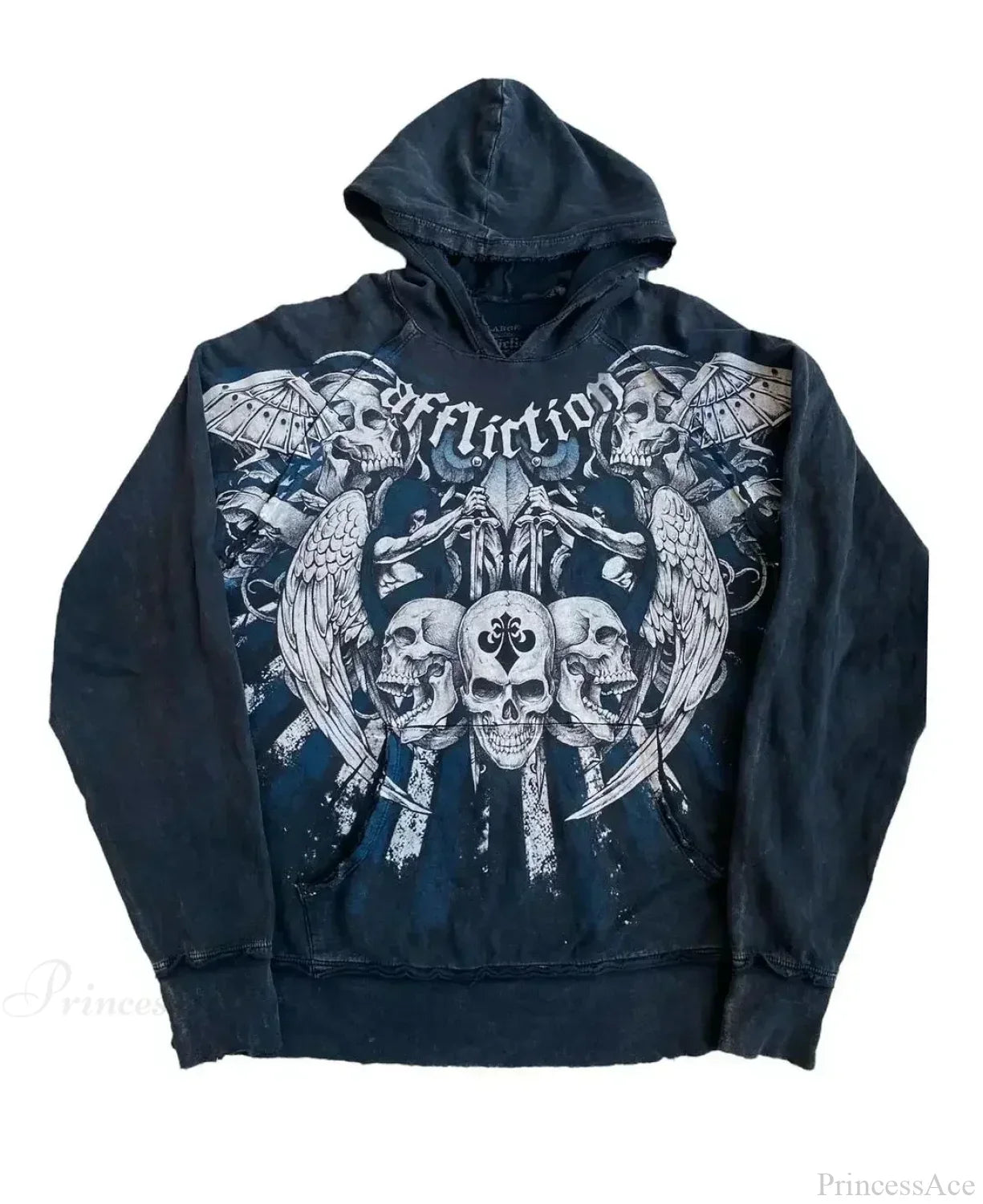 High-Quality Gothic Skull Print Hoodie