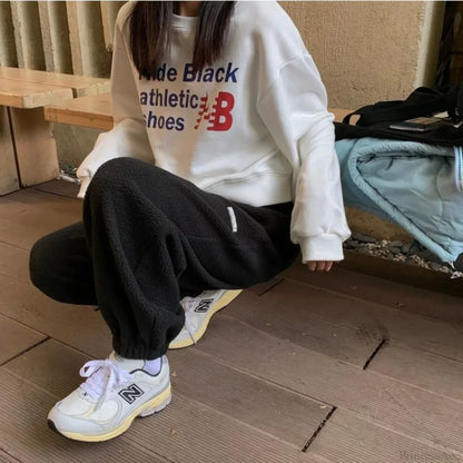High Waist Grey Baggy Pants