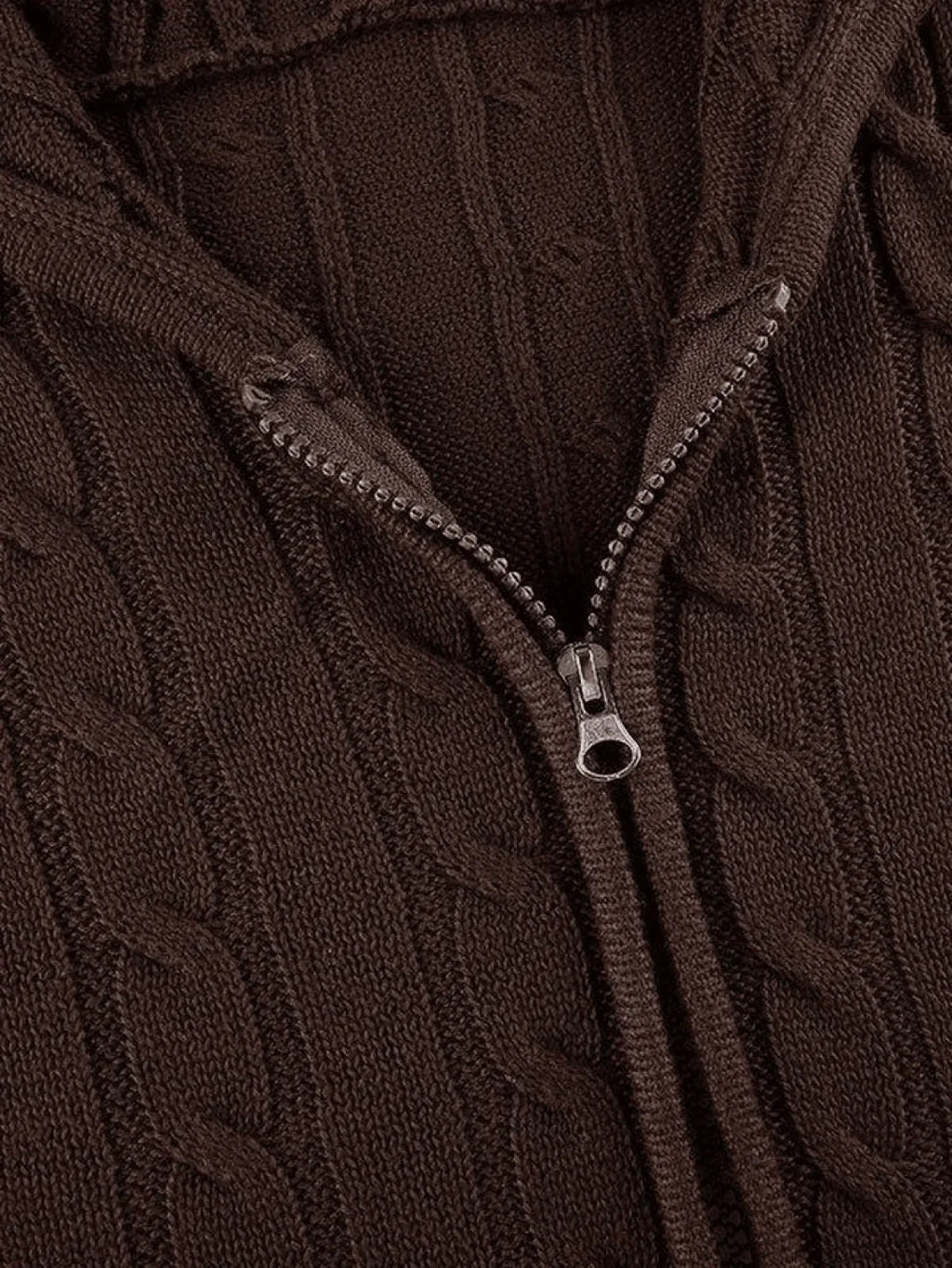 Hooded Button Graceful Front Knit Cardigan