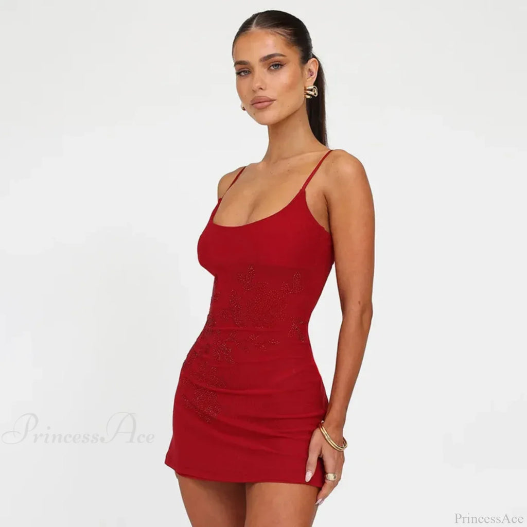 Hot Diamond Backless Vacation Dress