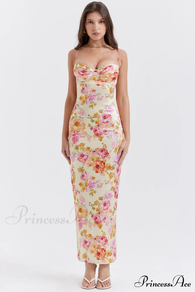 Josefina Ivory Stylish Floral Maxi Dress