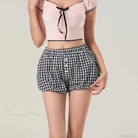 Kawaii Plaid Pumpkin Lounge Short