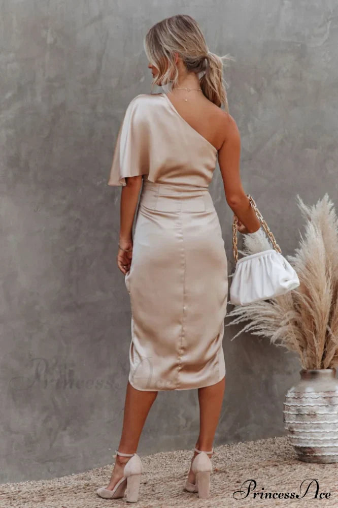 Kelly Satin Stylish Irregular Evening Dress