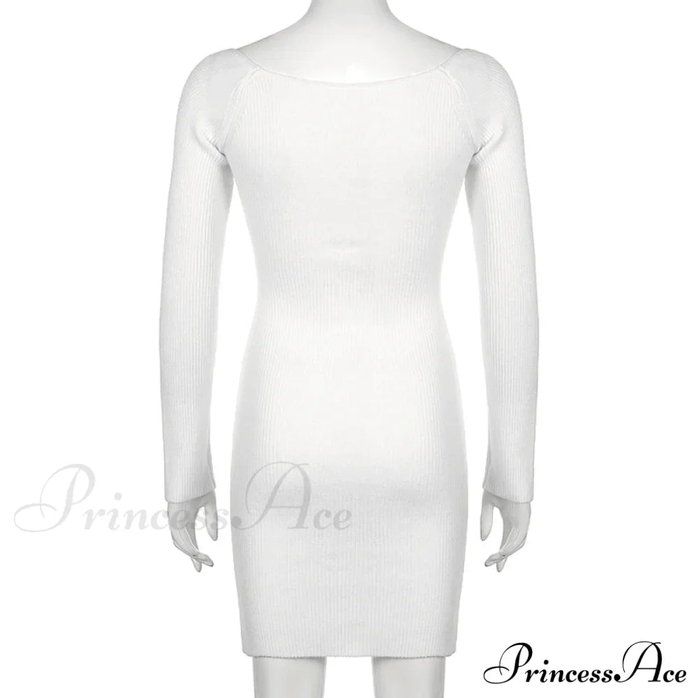 Knitted Sleeves Gown and Women Long Sweater Shoulder Off with Design