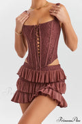 Lace Corset + Charming Mini Skirt Set