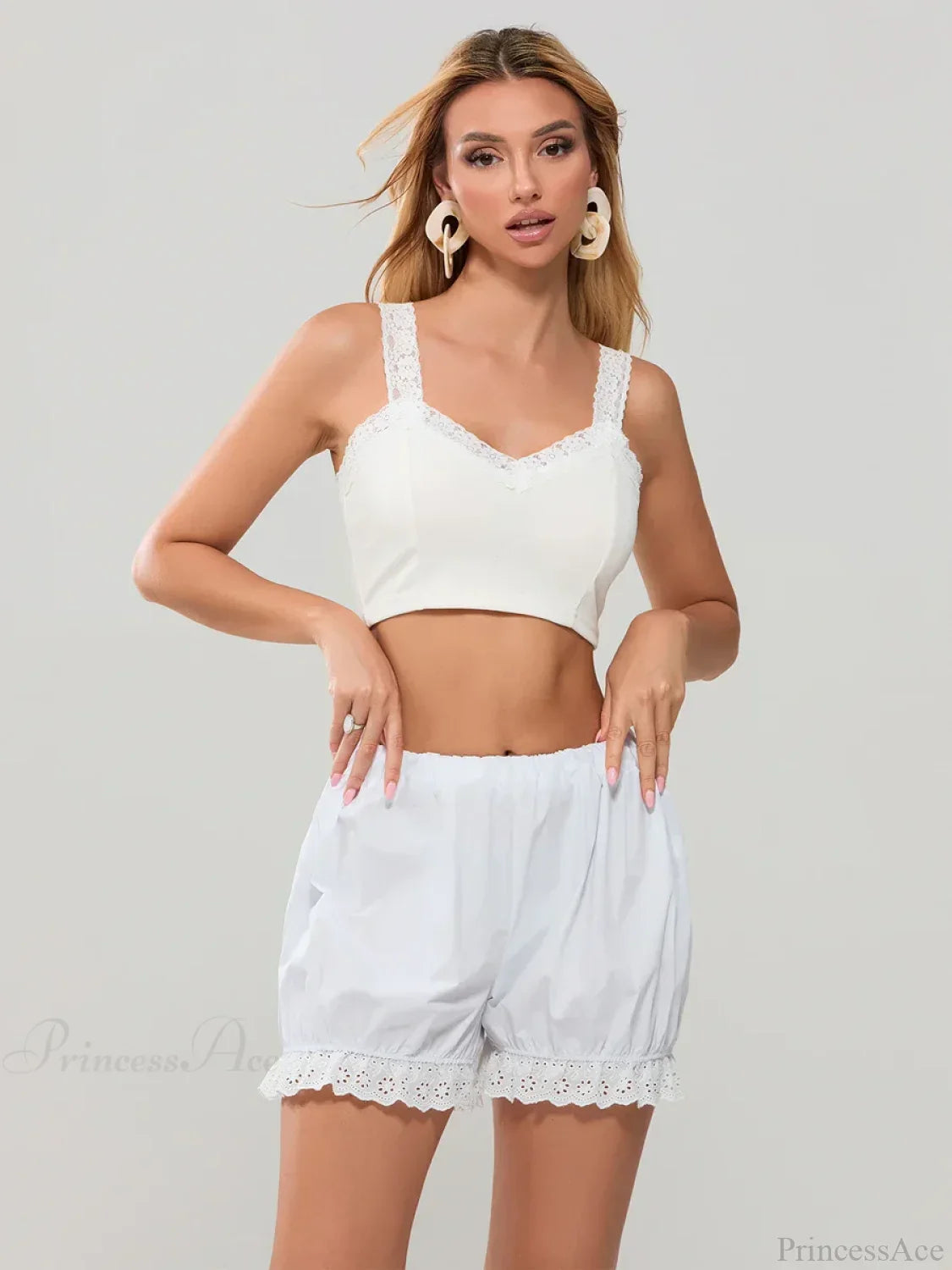 Lace Trim Harem Bloomer Short