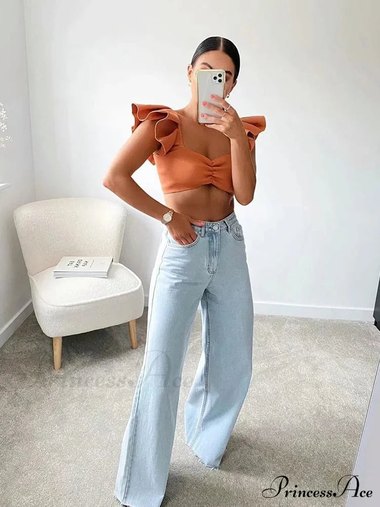 Leg Straight Denim Casual Fashion Women's - Baggy Jeans High Waist Fit