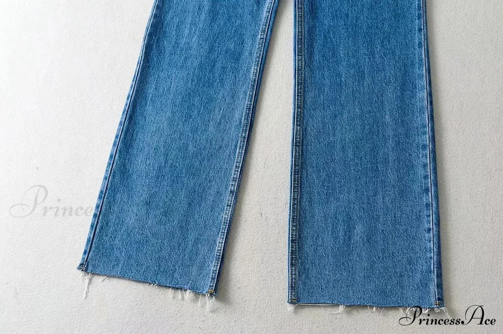 Leg Straight Denim Casual Fashion Women's - Baggy Jeans High Waist Fit