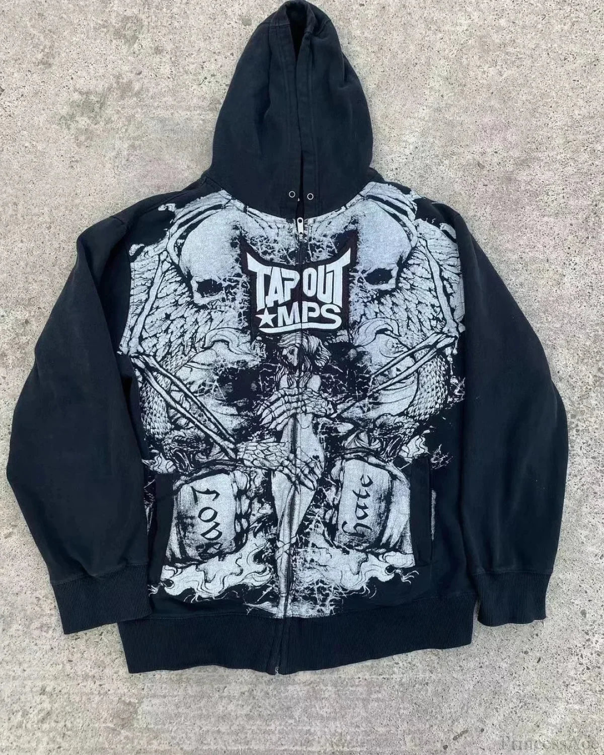 Letter Graphic Zipper Hoodie