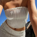Long Mini Warm-Season Skirt Women's - Top with Co-Ord Set Y2K Gown Arm and Set