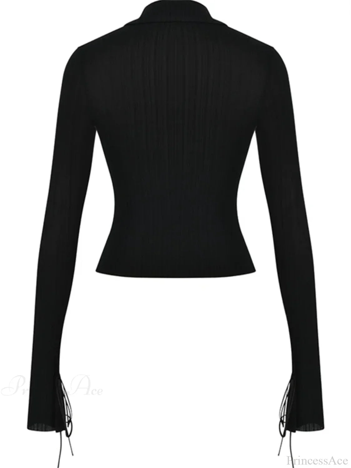 Long Sleeve Casual Turn-Down Collar Button-Down Knit Top