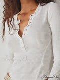 Long Sleeve Solid Color Deep V Neck Knitted Crop Knit Top