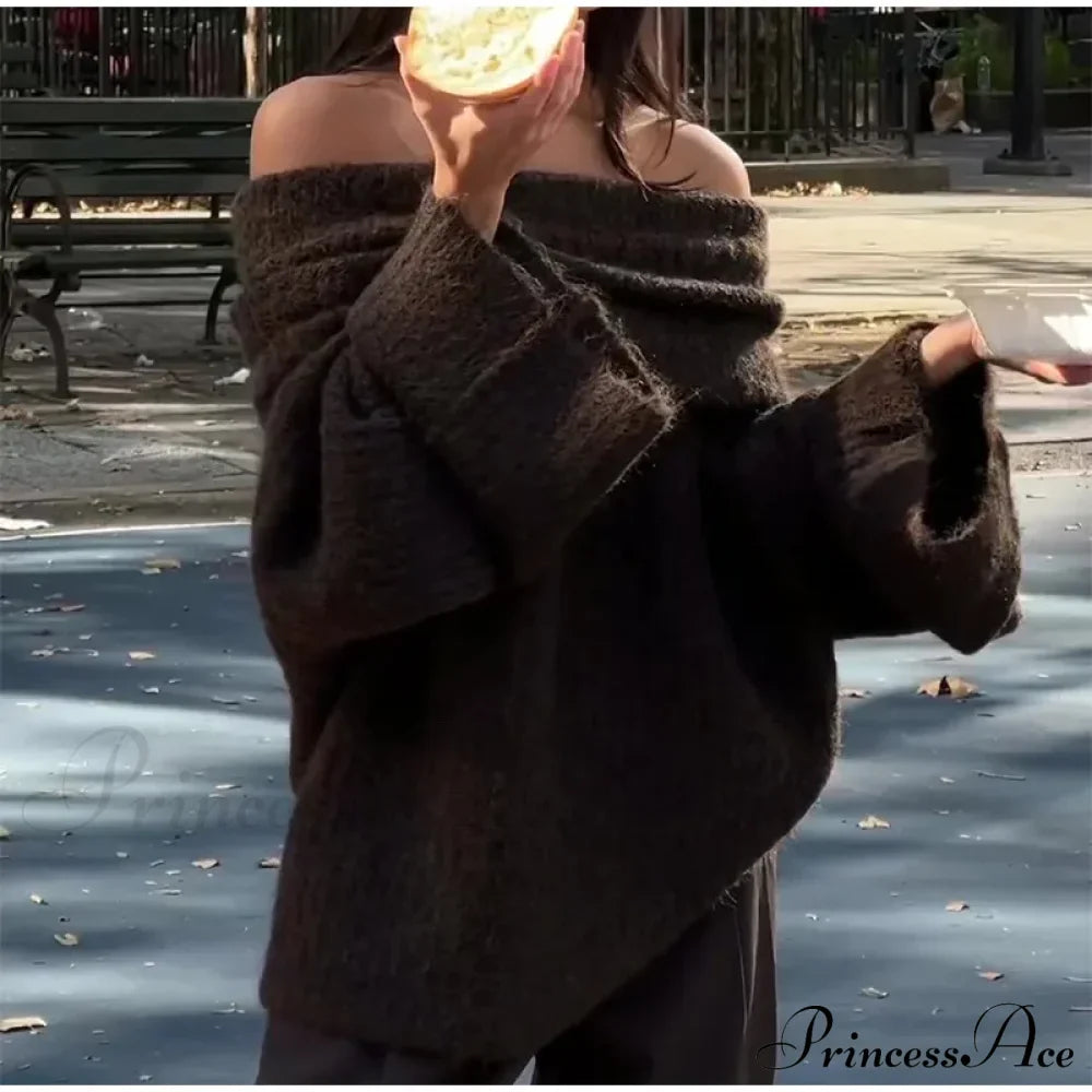 Long Sleeve Stylish Off Shoulder Sweater