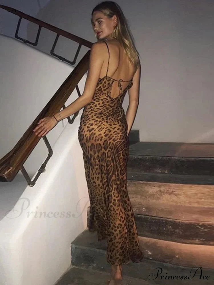 MARIA LEOPARD Stylish MAXI DRESS