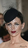 MESH NET FELT HAT VEIL TOPPER