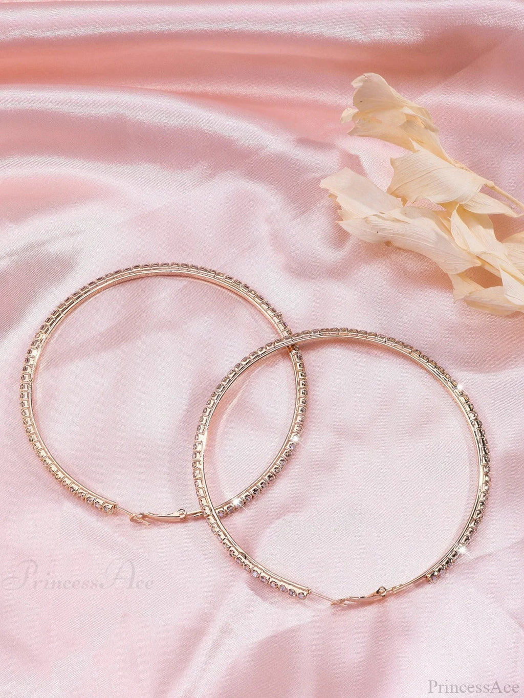 Minimalist Rhinestone Inlaid Chunky Hoop Earrings
