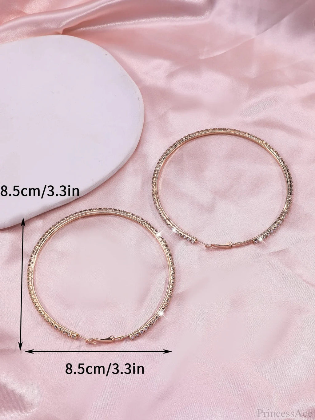 Minimalist Rhinestone Inlaid Chunky Hoop Earrings