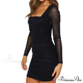 Miss Me In Charming Mesh Mini Dress