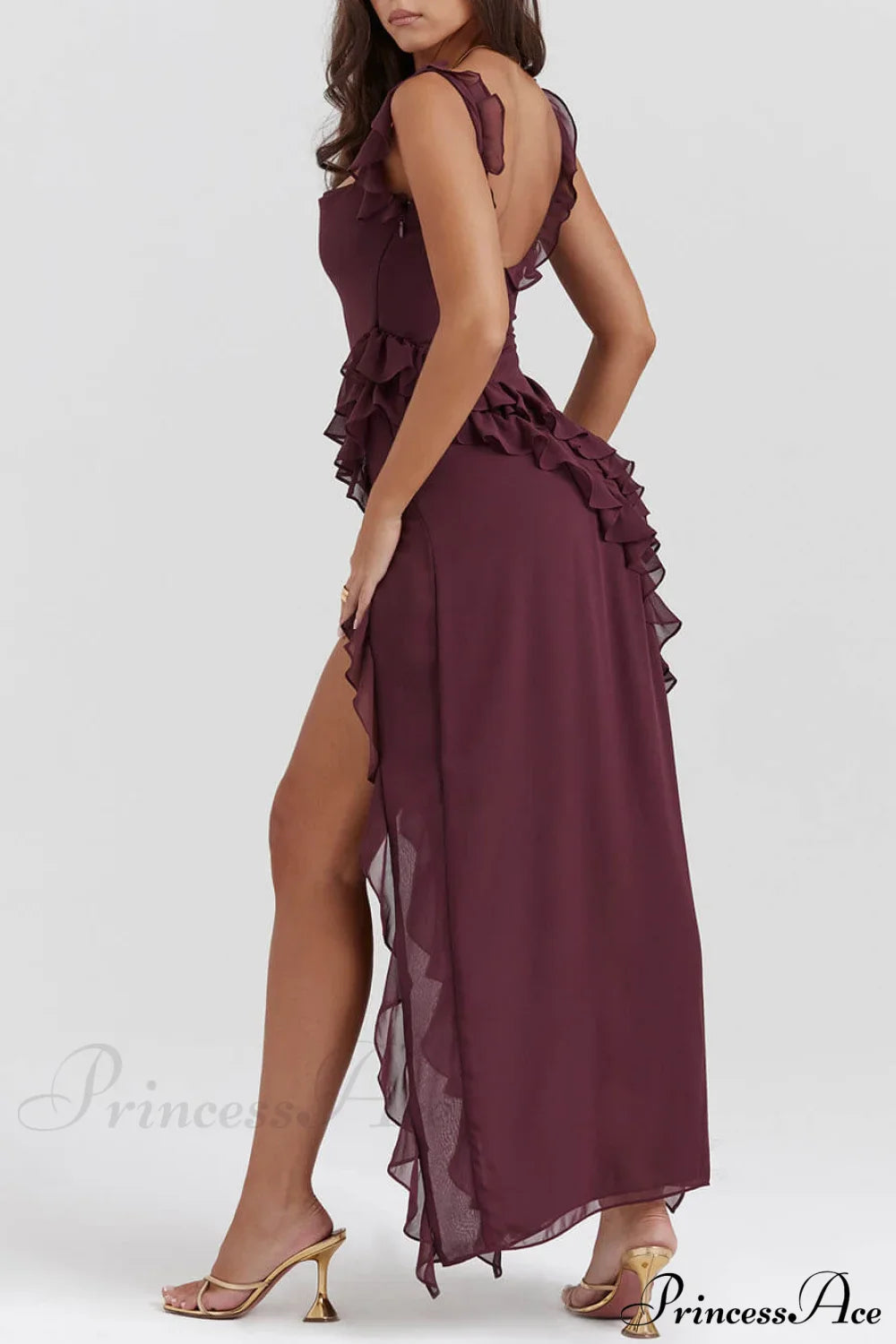 Mulberry Ruffle Maxi Dress