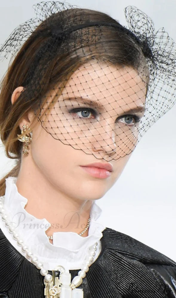 NET MESH VEIL HEADBAND TOPPER