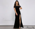 Olivia Formal Velvet Charming Off-The-Shoulder Maxi Dress