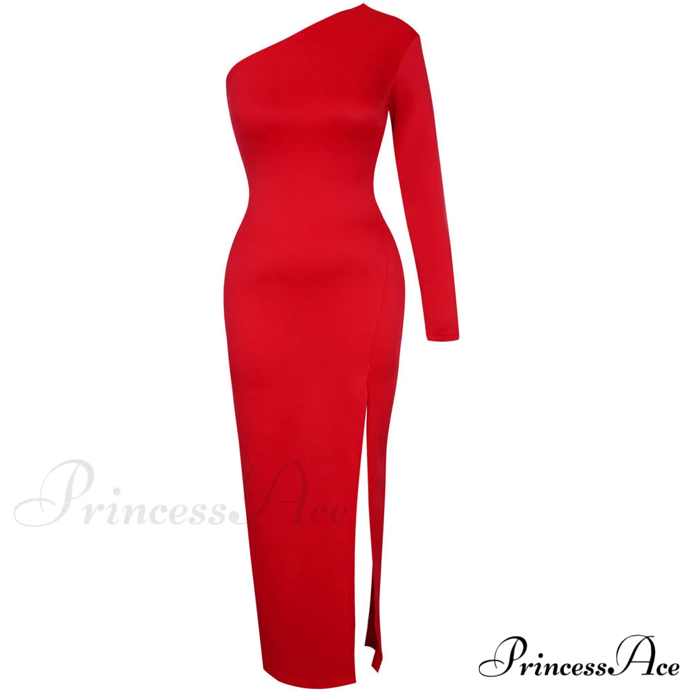 One Full-Length Warm-Season Women's Elegant Gown Shoulder - Black