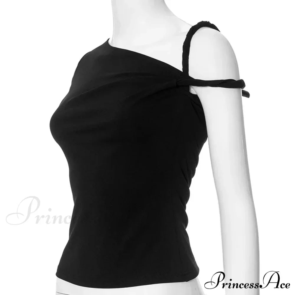 One Shoulder Stylish Twisted Sleeve Top