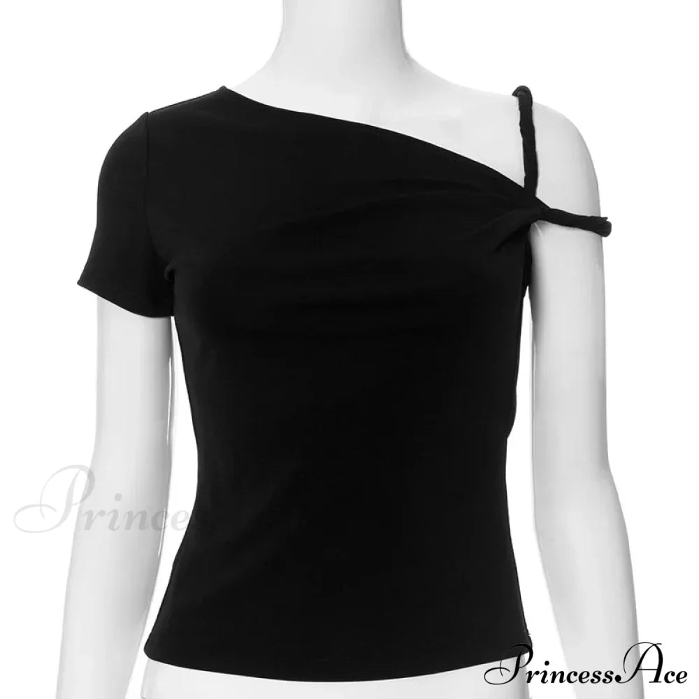 One Shoulder Stylish Twisted Sleeve Top