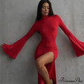 Open Back Split Maxi Dress
