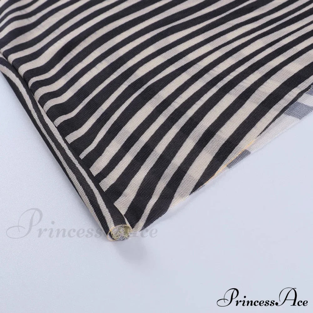 Pants Suit Sexy Costume Zebra Co-ord Striped Tracksuit for Mesh + Set 2 T-shirt Piece Long Autumn Women