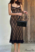Patchwork Lace Cami Midi Dress