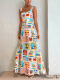 Personalized Graffiti Strap Charming Sexy Lace Midi Dress