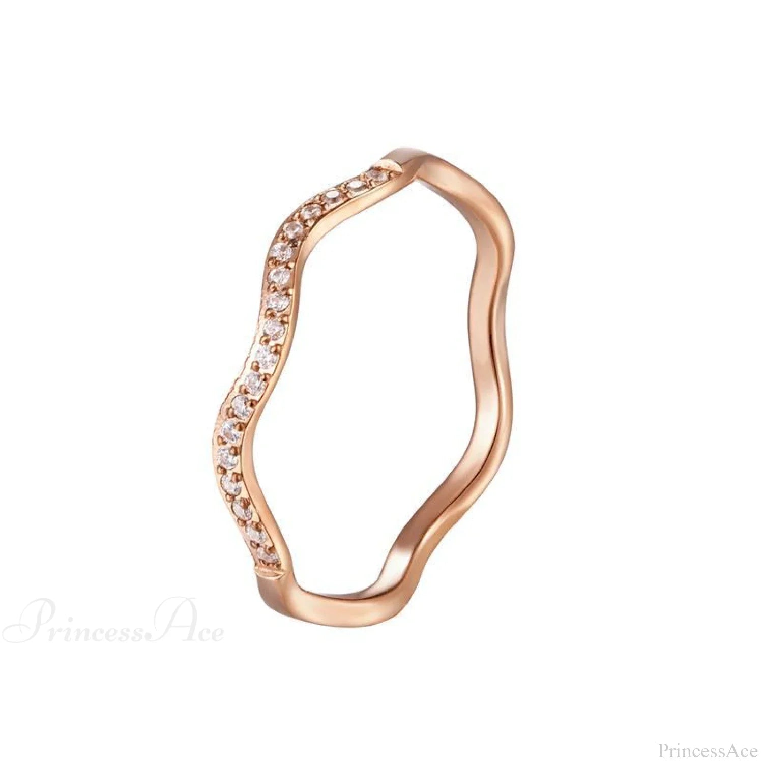 Personalized Irregular Curved Edge Rose Gold Ring