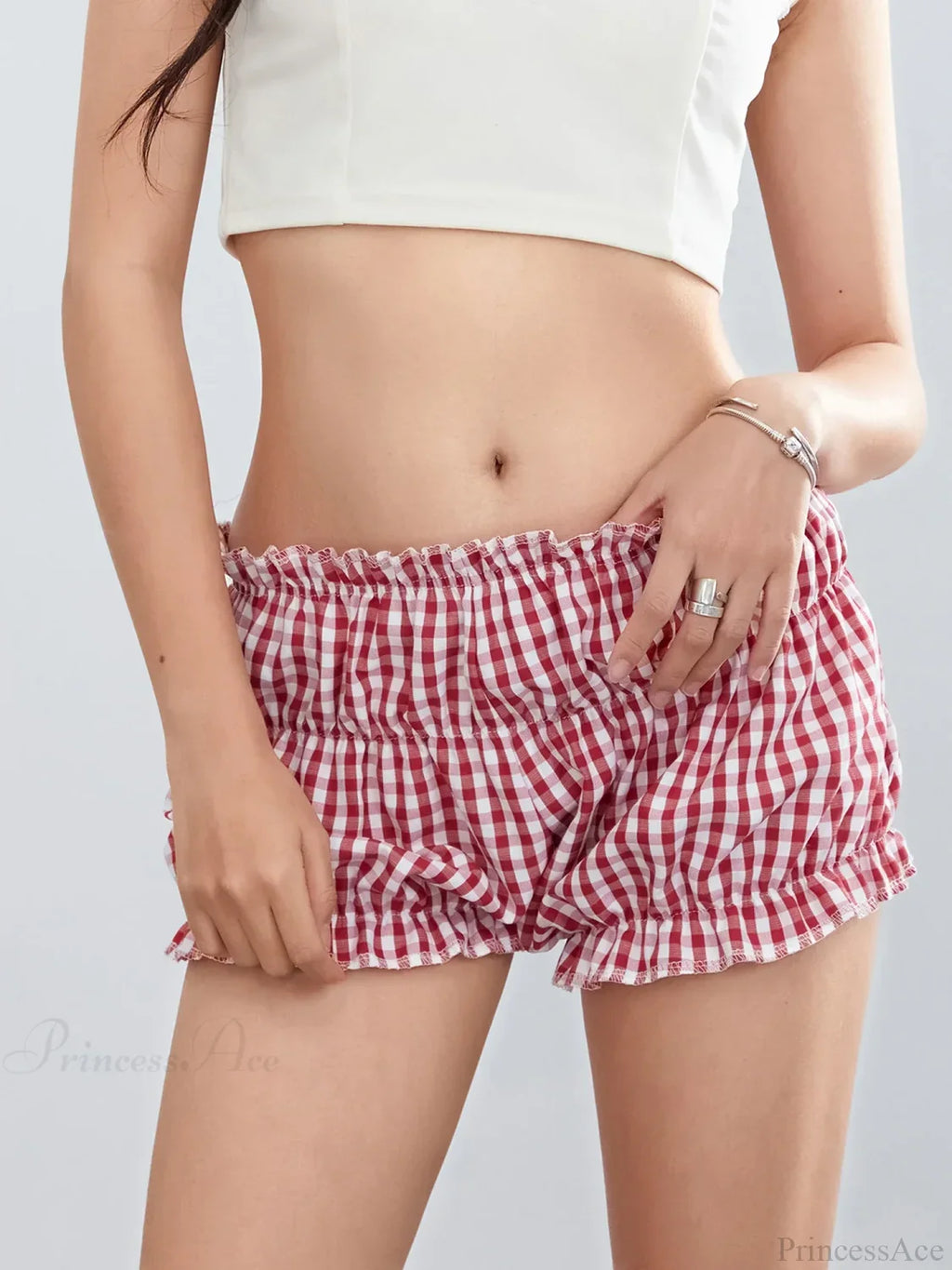 Plaid Ruffled Vintage Short